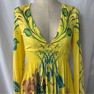 Y2k graphic Christian Audigier flowy dress